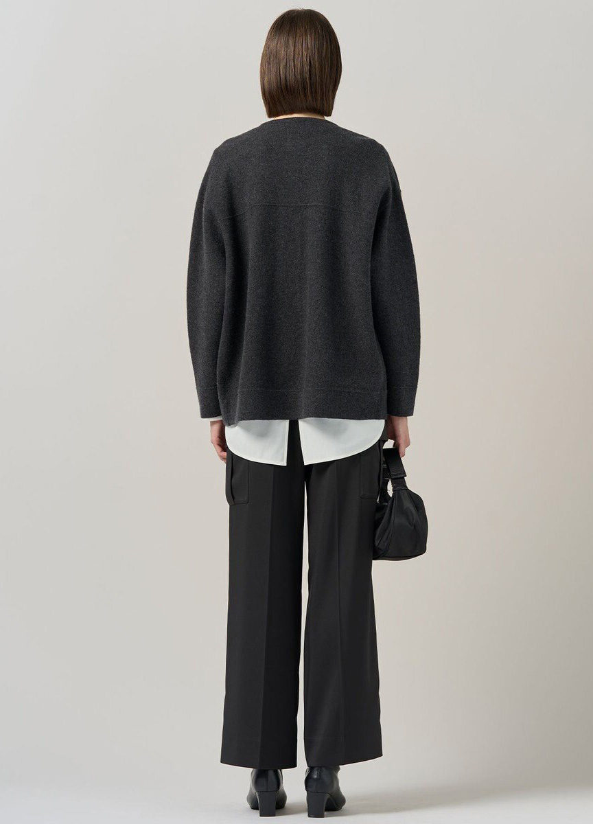 質感壓縮羊毛開釦針織上衣